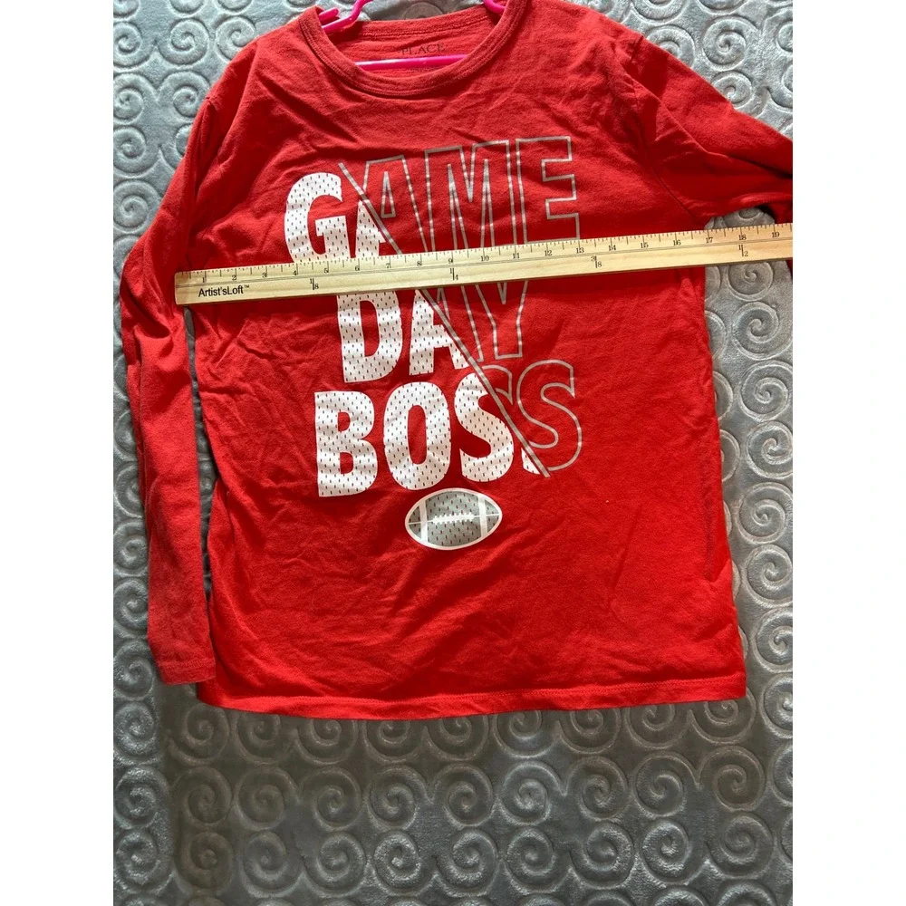 The Children's Place Red Long Sleeve Game Day Boss Football T Shirt Kids L 10 12